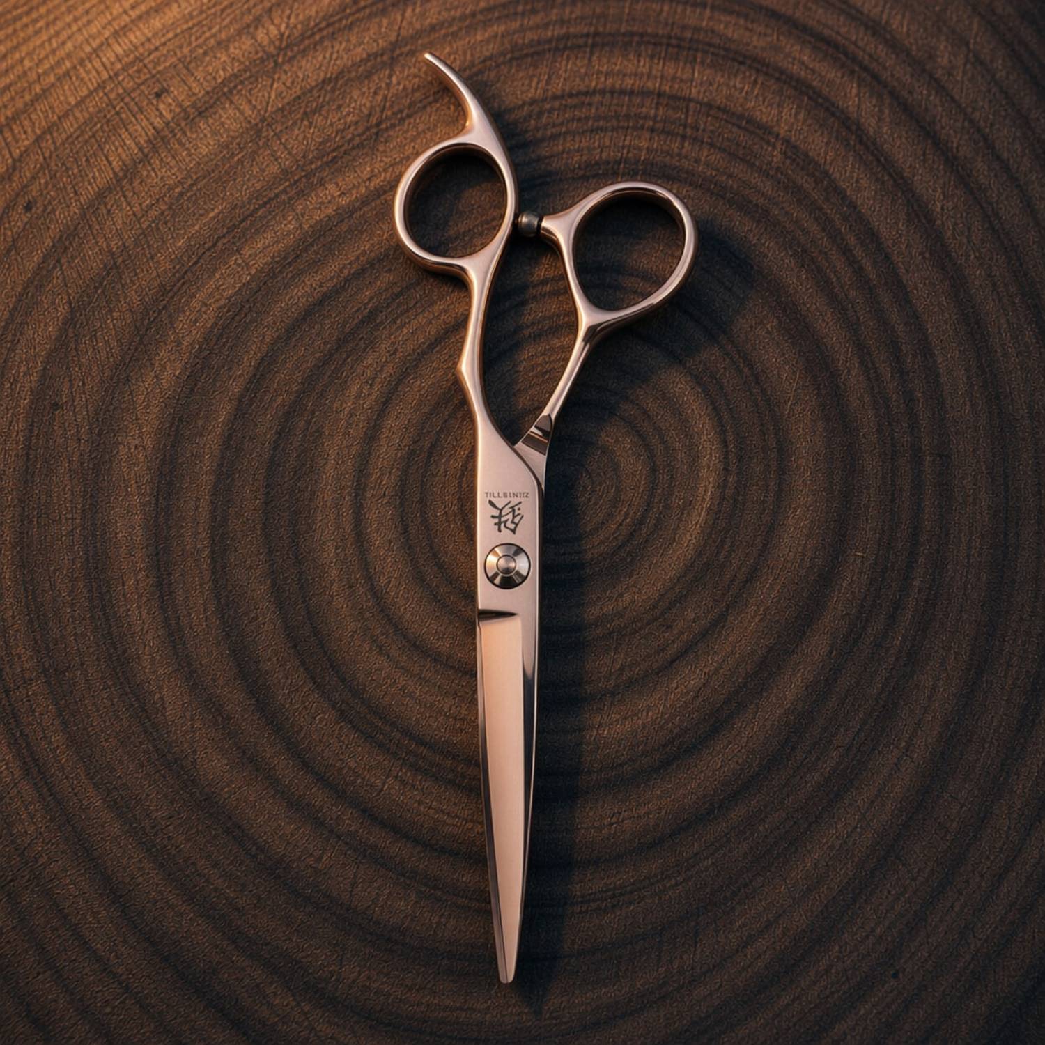 Juntetsu Rose Gold Hairdressing Scissor Set - cutting scissor, lifestyle view