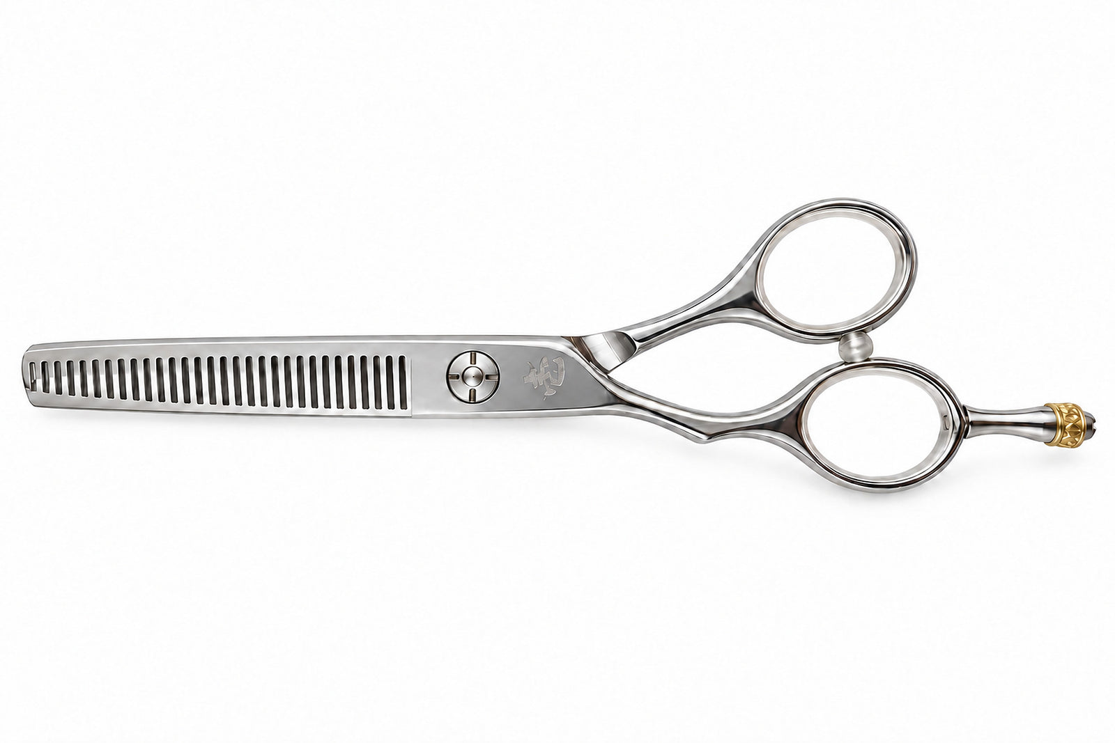 Ichiro Crown left-handed thinning scissors, 6.0 inch, with V-shaped teeth, Scissor Hub NZ (SKU: ICH-CRN-LT60)