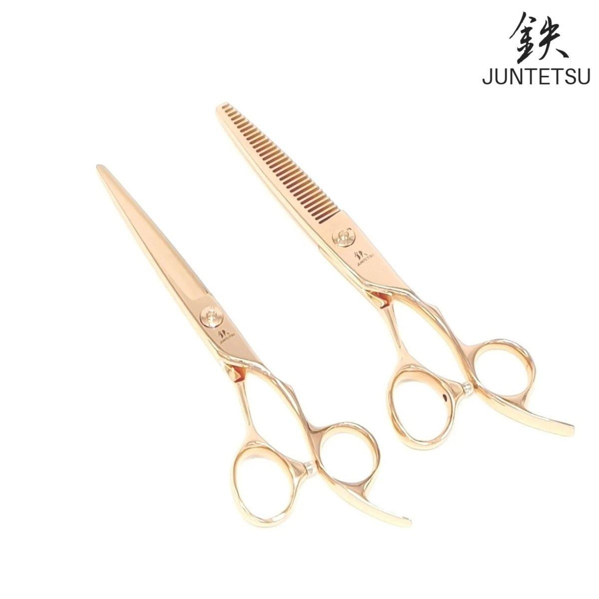 Juntetsu Rose Gold Cutting & Thinning Scissors Set - Japan Scissors