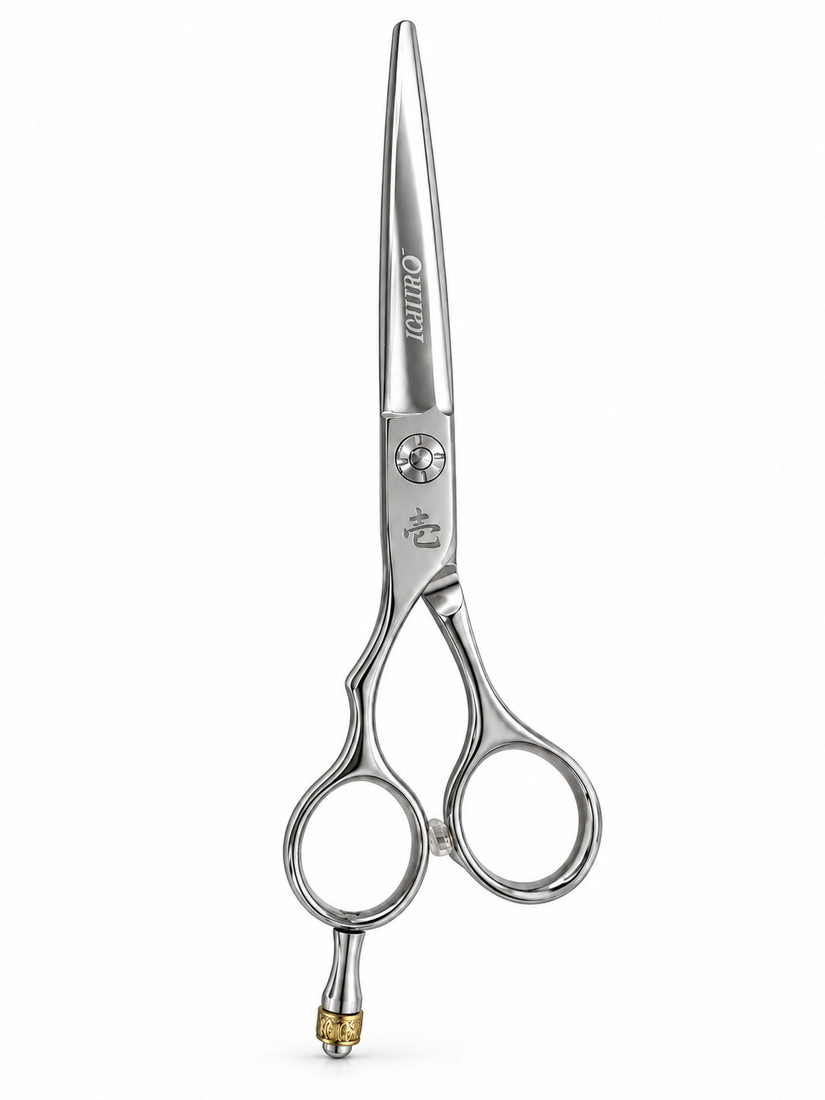 Ichiro Crown left-handed hair cutting scissors with gold-tone crown finger rest, Scissor Hub NZ (SKU: ICH-CRN-LC55)