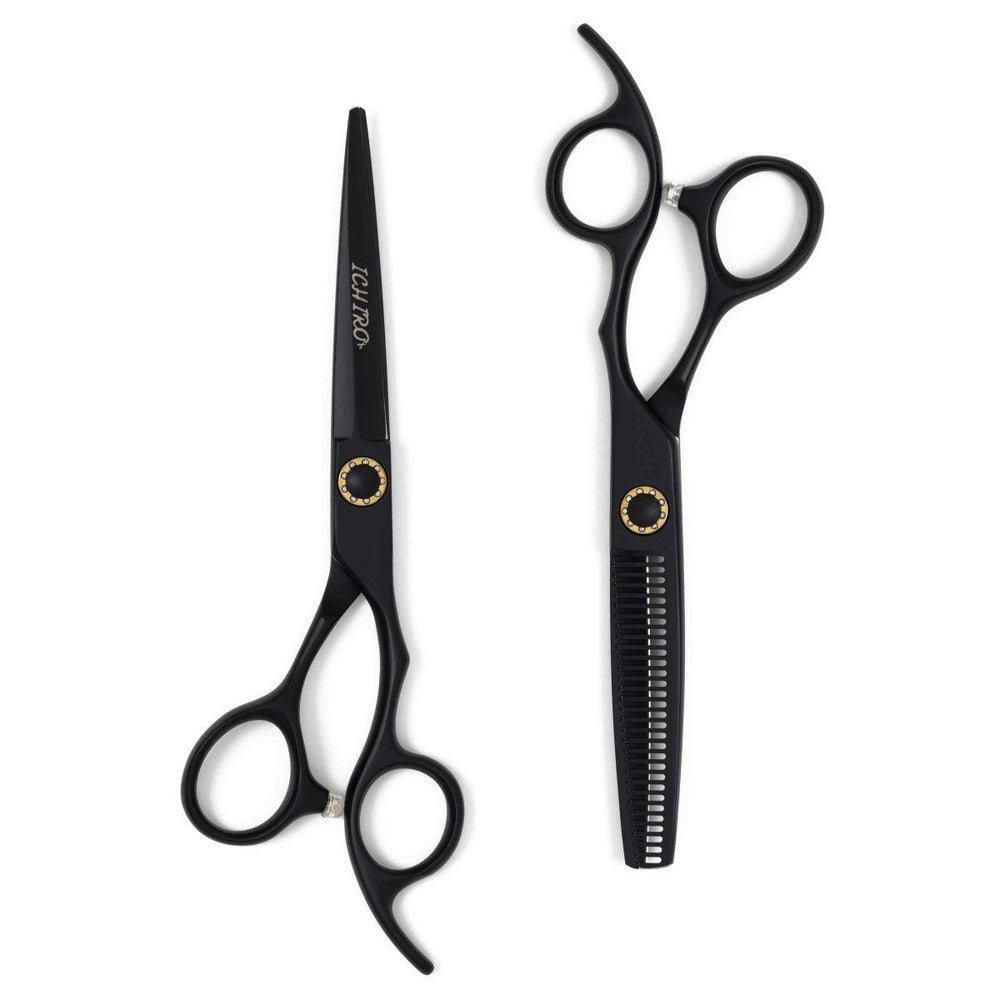 Ichiro Matte Black Hairdressing Scissor Set | Scissor Hub NZ - Scissor ...