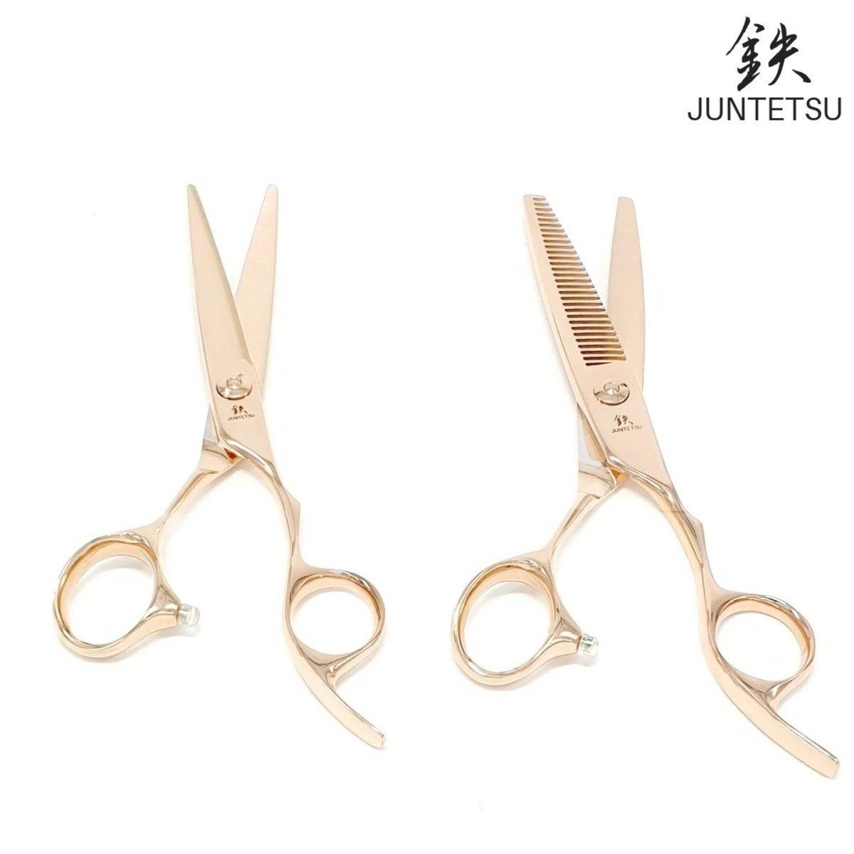 Juntetsu Rose Gold Cutting & Thinning Scissors Set - Japan Scissors